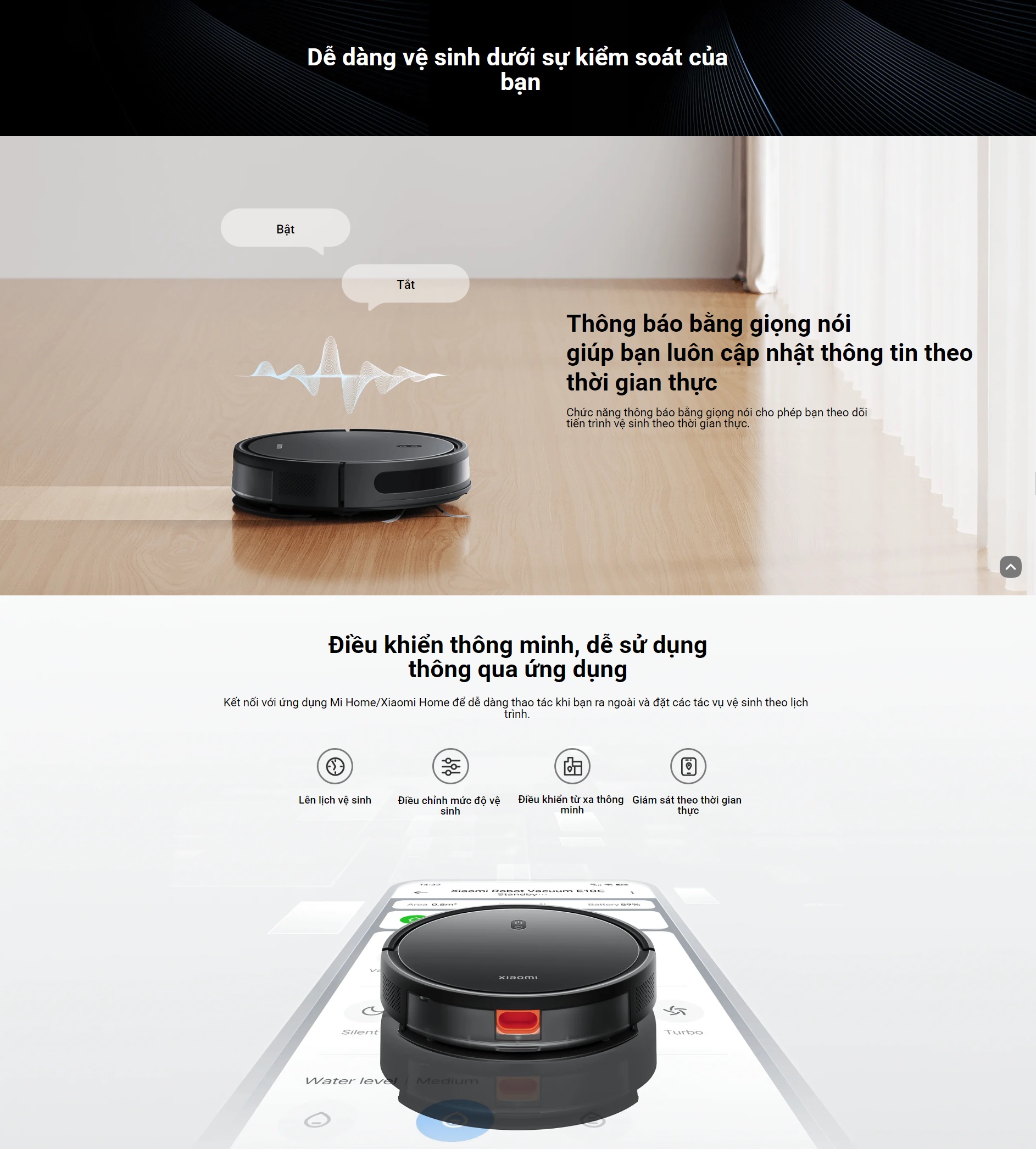 Robot Hút Bụi Lau Nhà Xiaomi Robot Vacuum E10C EU – Hàng Chính Hãng