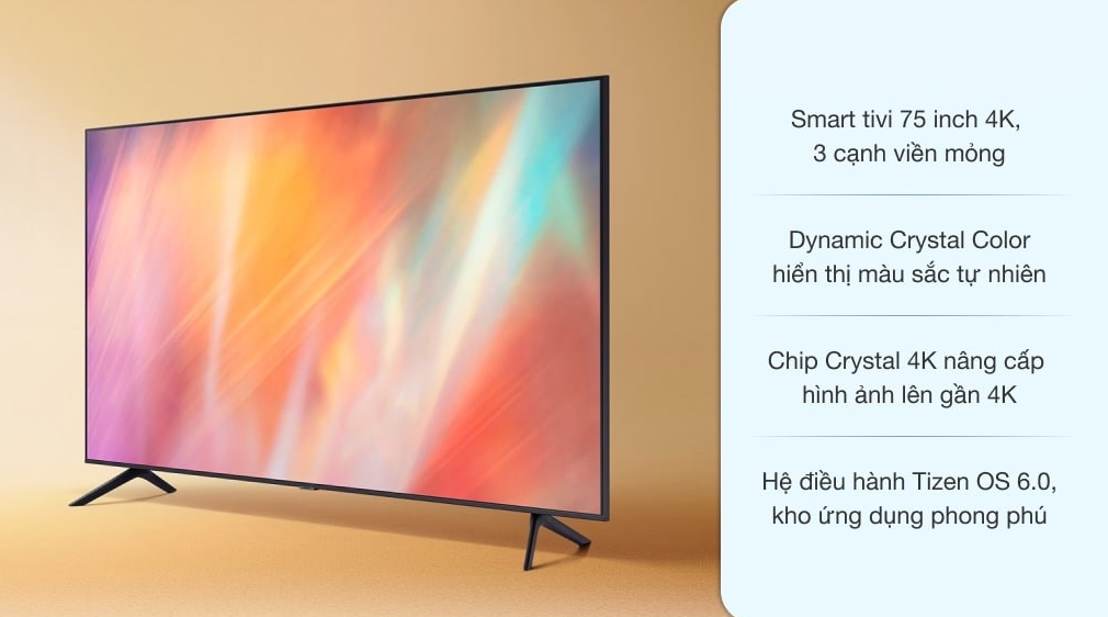 Smart Tivi Samsung 4K Crystal UHD 75 inch UA75AU7000 - Hàng Chính Hãng - Chỉ Giao Hà Nội