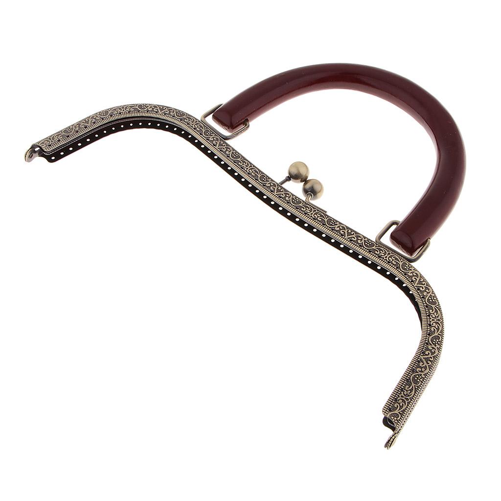 Khung Kim Loại Kiss Kiss Khóa Khung Với Tay Cầm Bằng Gỗ Làm Phụ Kiện