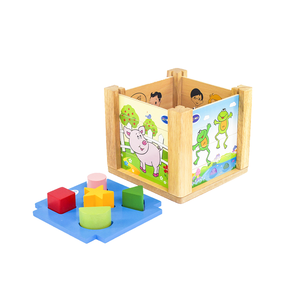 Đồ chơi xếp hình thả khối cho bé, Hộp xếp hình thả khối - Đồ chơi gỗ Winwintoys