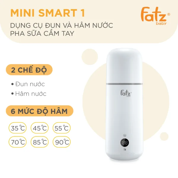 DỤNG CỤ HÂM NƯỚC PHA SỮA CẦM TAY FATZBABY FATZ MINI SMART 1 - FB3622VA