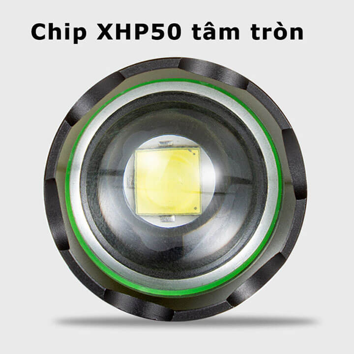Đèn pin siêu sáng XHP50 chiếu xa 500m A998, chống nước IP65, pin sạc 18650 tích hợp, đèn pin cầm tay 3 chế độ