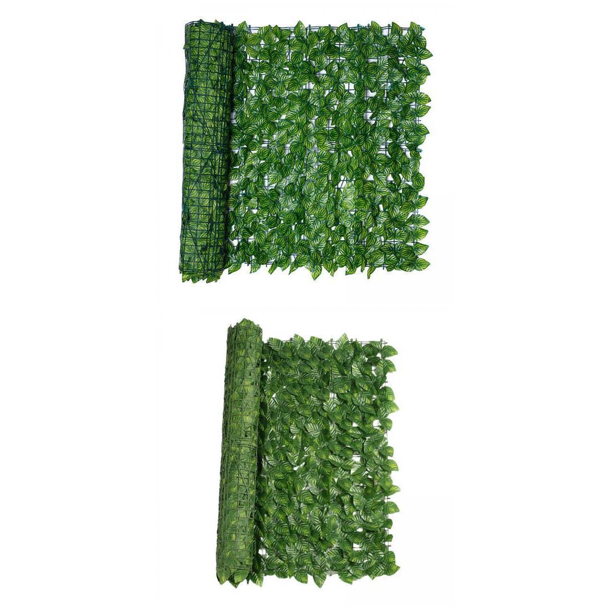 2pcs Artificial Faux Leaf Privacy  Hedge Garden Decor 3Meter