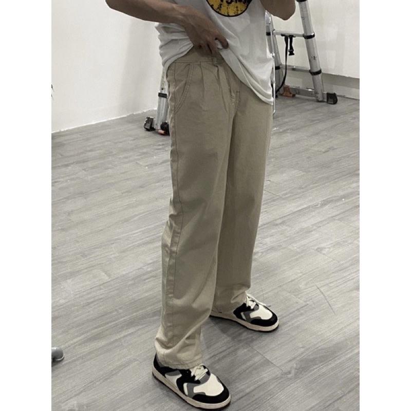 Quần kaki form baggy quần nam nữ màu nhạt