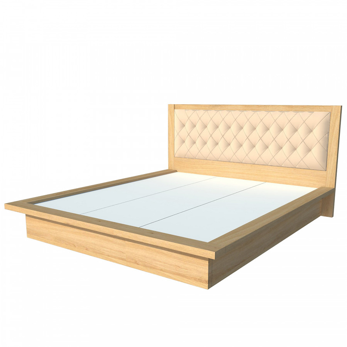 Giường ngủ cao cấp Tundo màu vàng sồi 140cm x 200cm