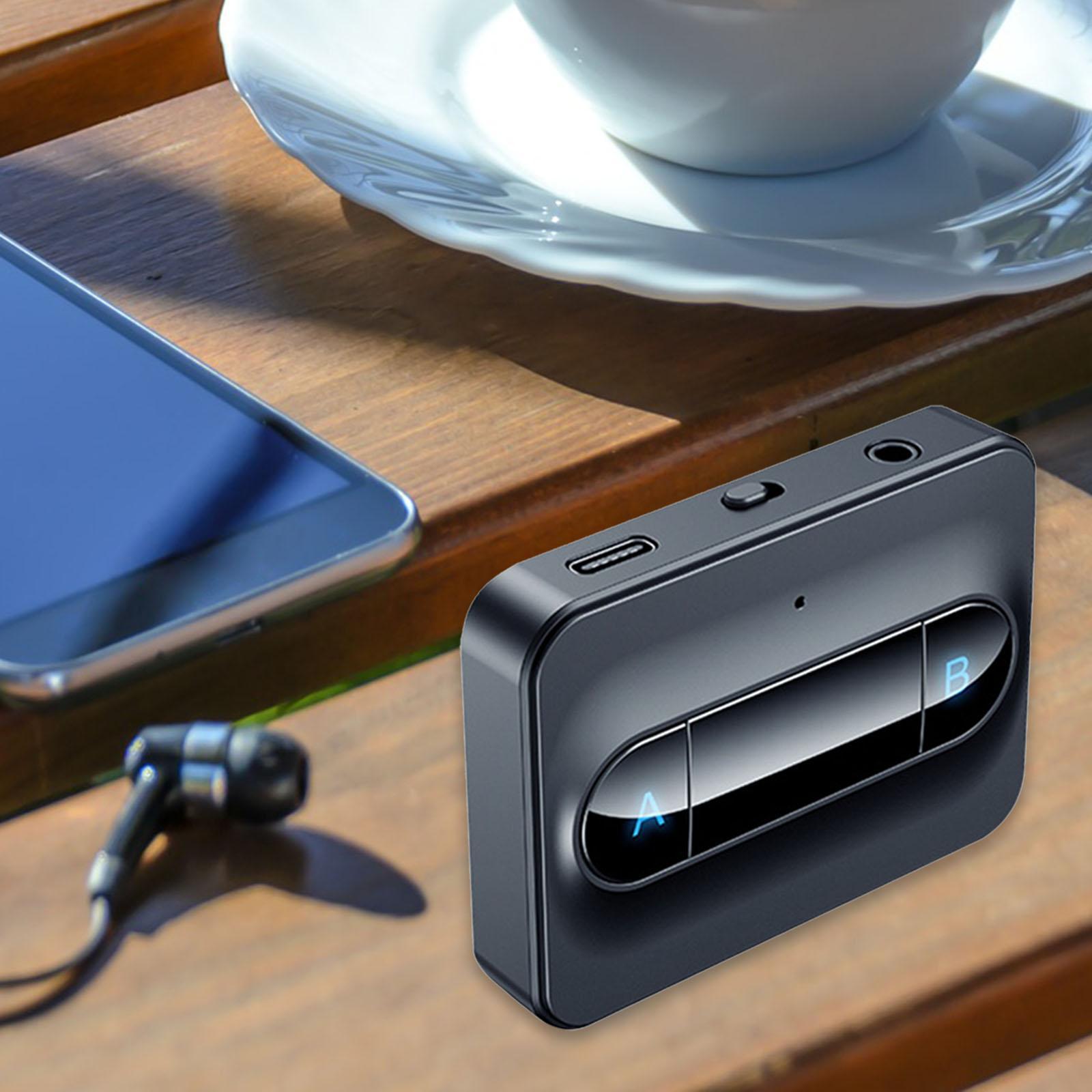 Bluetooth 5.0 Transmitter Wireless Adapter 3.5mm AUX Dual Link Headphones TV