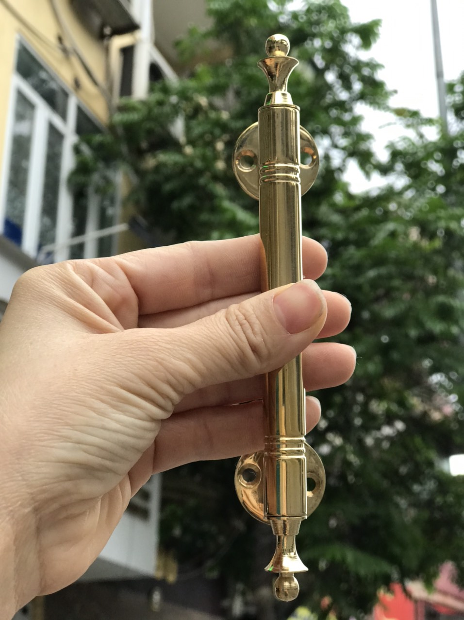 Bộ hai tay nắm cửa gỗ, tủ gỗ ĐB17cm bằng chất liệu đồng đúc đặc 100%