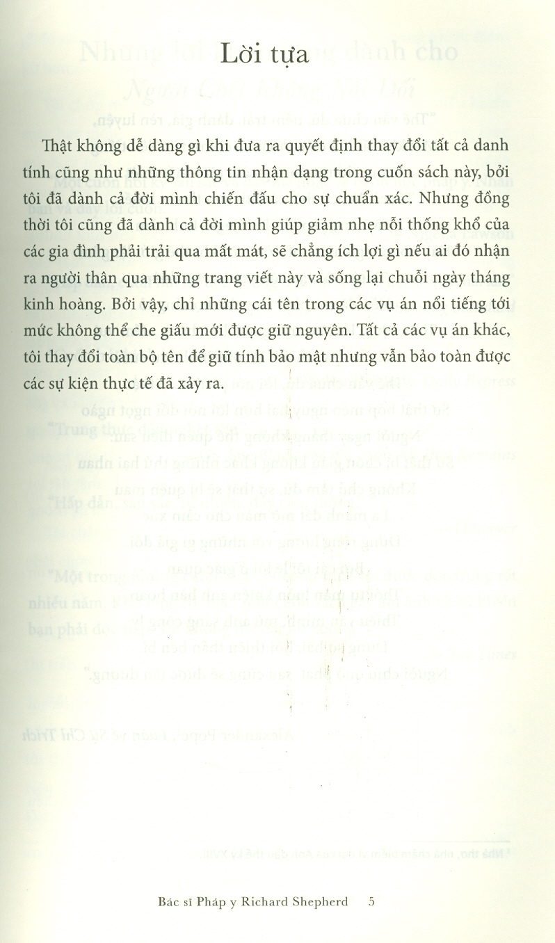 NGƯỜI CHẾT KHÔNG NÓI DỐI–Richard Shepherd- Bạch Lý dich- AZ Viêt Nam- NXB Thế Giới