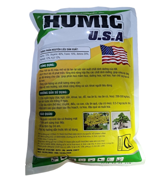 Phân hữu cơ HUMIC USA nguyên liệu nhập khẩu giúp phục hồi rễ và phát triển bộ rễ cho các loại cây trồng