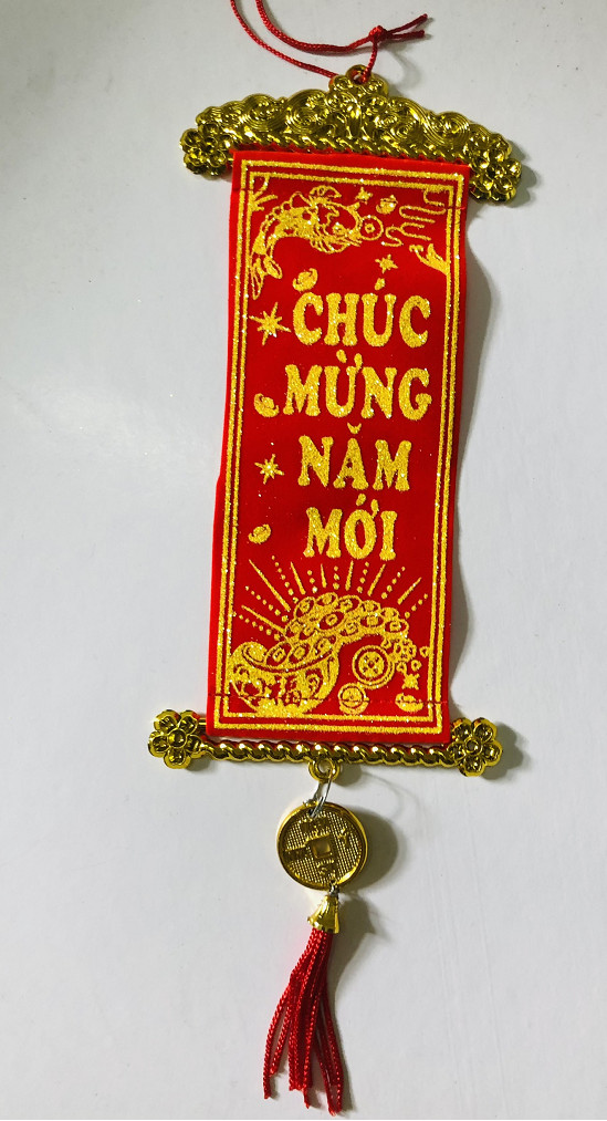 Combo 18 Dây Treo Đồng Tiền Vàng Câu Đối Thần Tài Mang Mai Mắn Tài Lộc