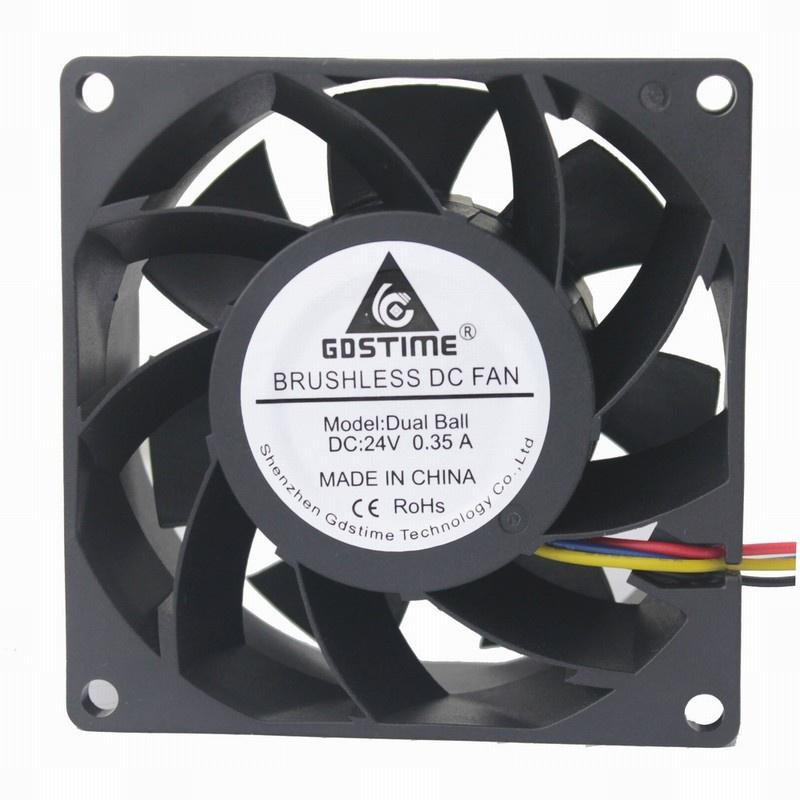 1 Pcs Gdstime 14V 80x80x38mm Radiator Ball Bearing PC DC Cooling Fan 80mm 4Pin Connector 8038 8cm Brushless Cooler Fan 14 Volt