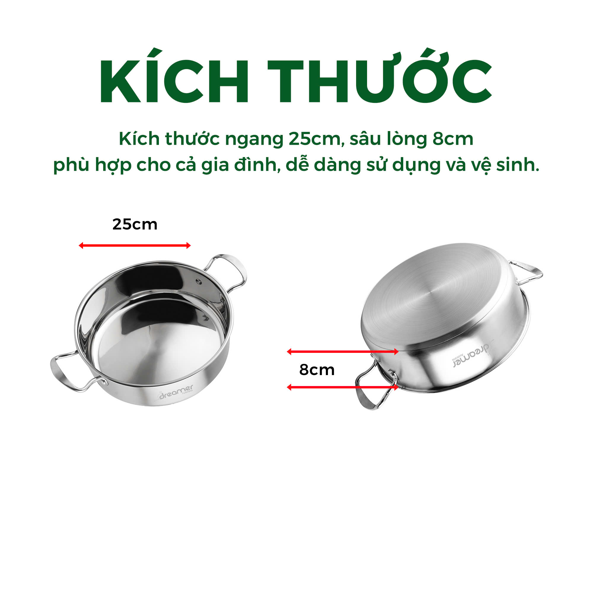 [MUA 1 TẶNG 1] Nồi lẩu đáy từ cao cấp DREAMER DKW-HPL125W có kèm nắp thuỷ tinh, Bảo hành 18 tháng, Hàng chính hãng