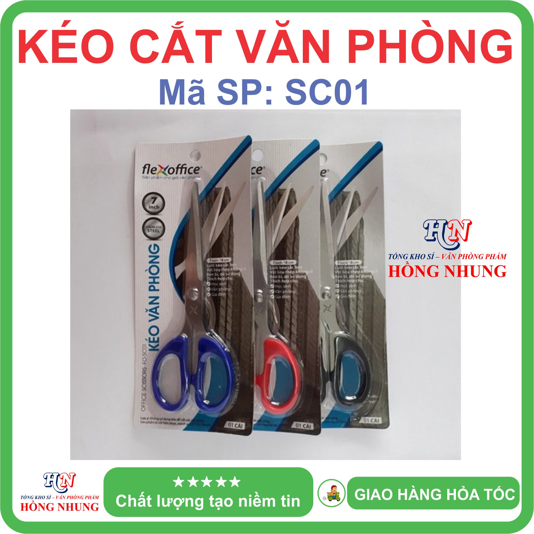 [SALE] Kéo Cắt văn phòng FO-SC01 / SC02 , Kích Thước 18cm / 20cm, Kéo Inox sắc bén, bền bỉ