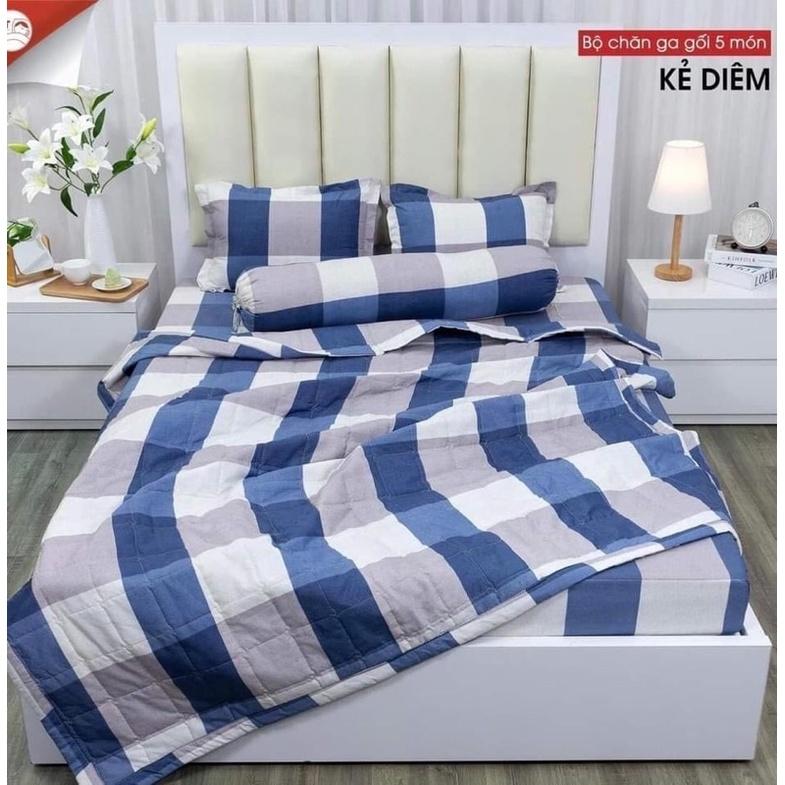 Chăn ga gối - Bộ drap 5 món cotton poly nhiều mẫu đủ size