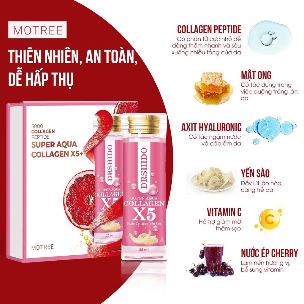 Nước Collagen Yến Sào Motree Super Aqua Collagen X5 1 HỘP 10 gói