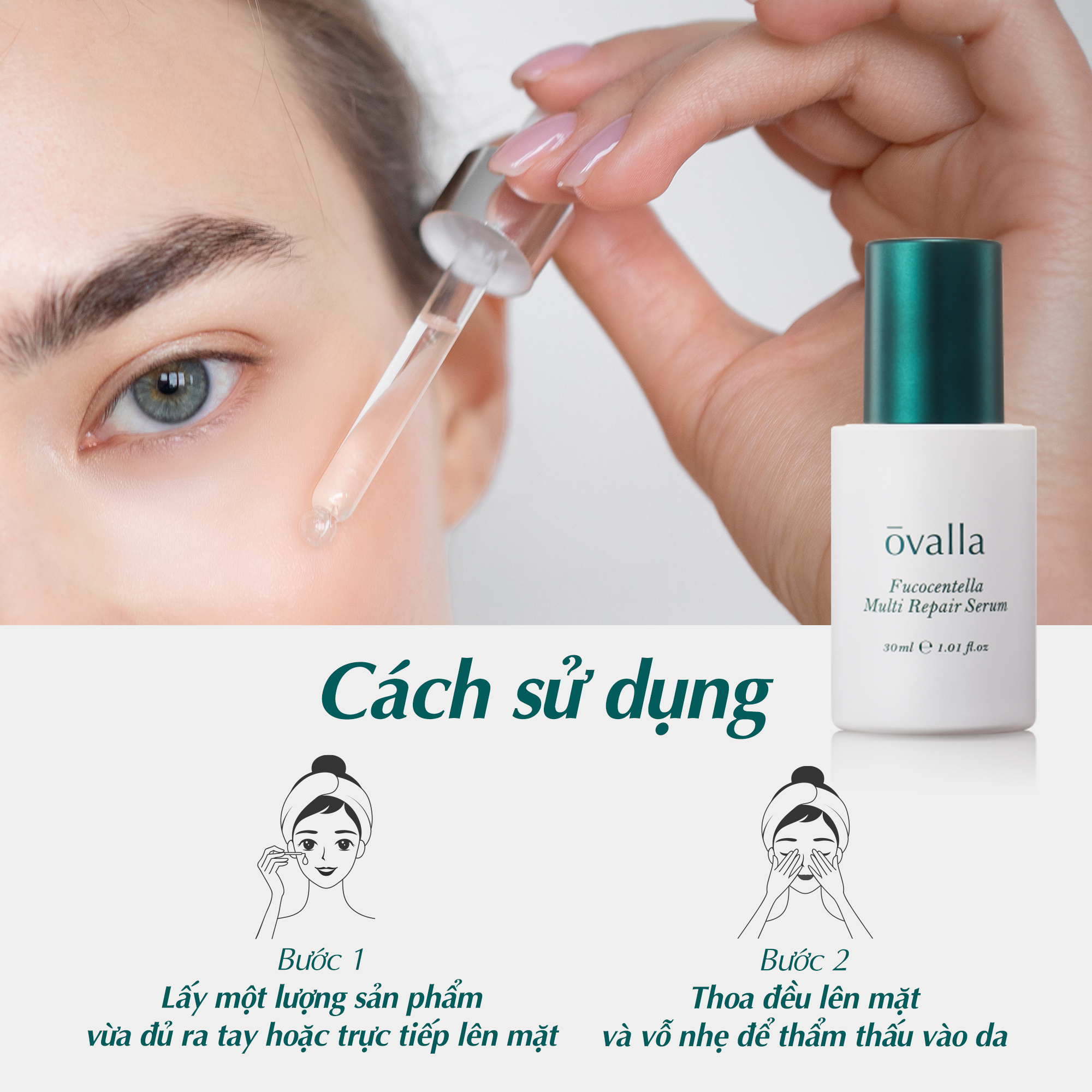 Tinh Chất Dưỡng Phục Hồi OVALLA Repair Serum Giúp Dưỡng Ẩm Phục Hồi Da, Giảm Nếp Nhăn Và Sáng Da (Chai 30ml)