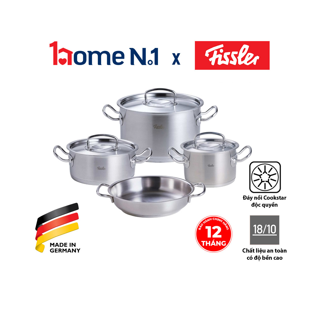 Bộ Nồi 4 Món Fissler Original Pro (Nắp Inox)