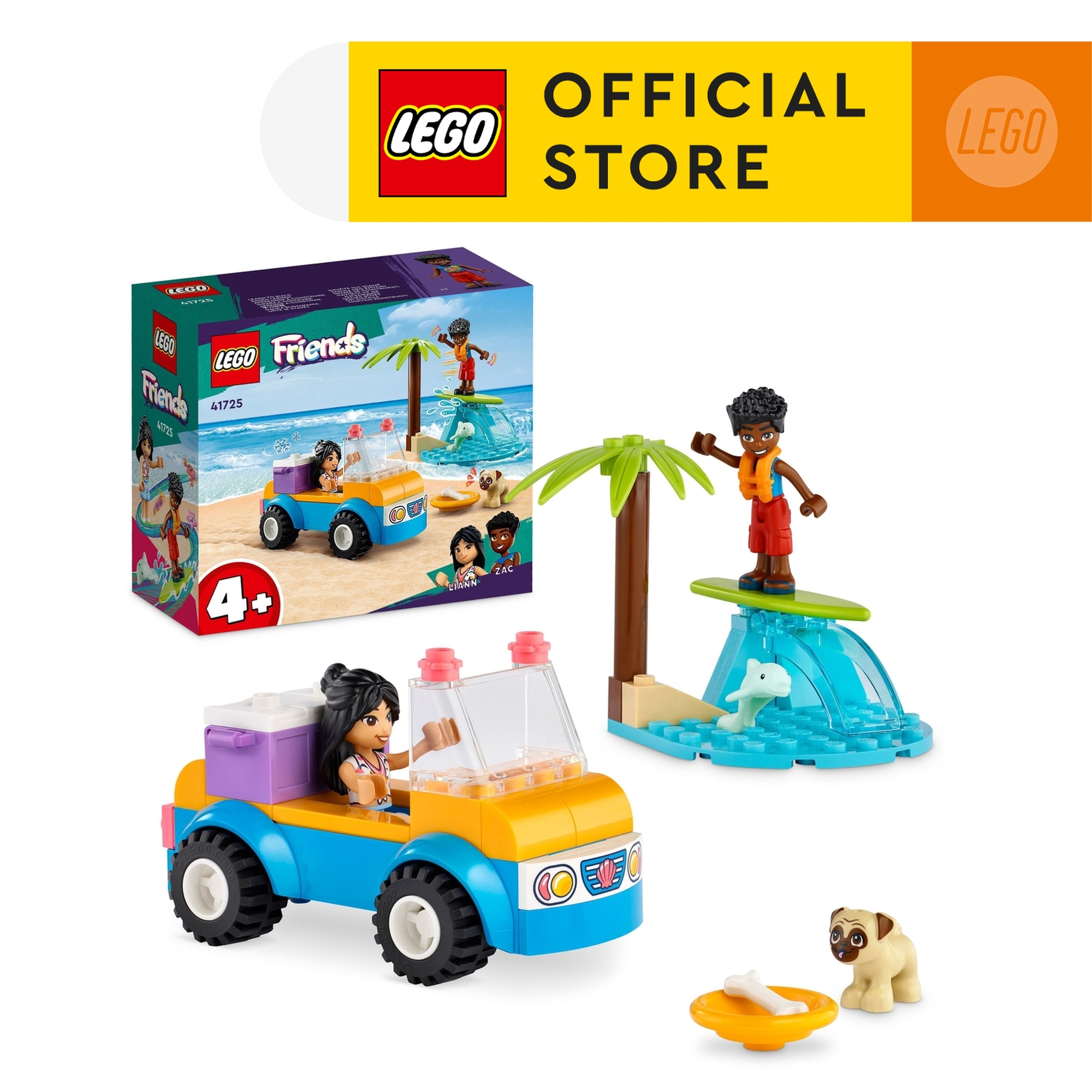 LEGO Friends 41725 Đồ chơi lắp ráp Xe buggy dạo chơi bãi biển (61 chi tiết)