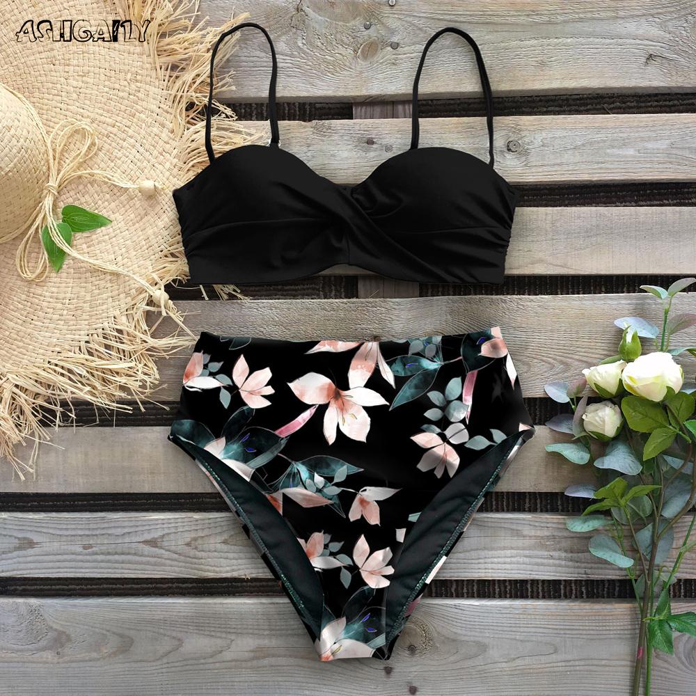 Gợi Cảm 2021 Bộ Đồ Bơi Bikini Đồ Bơi Nữ Push Up Bikini Bộ In Hình Lá Nữ Cao Cấp Quần Bơi Cho Áo Tắm