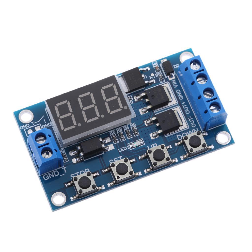 2X Delay Timer Switch/Relay Module with LED Digital Display DC5V~36V Adjustable