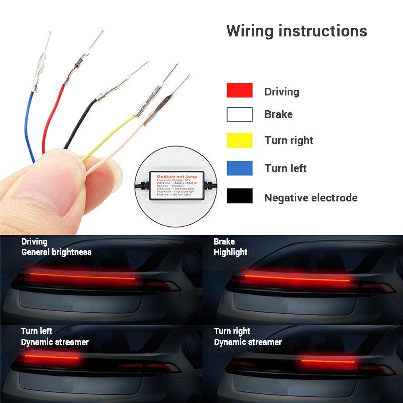 Dây Đèn Led Dán Phanh/Cốp Sau Xe Hơi 12V Nhấp Nháy Báo Hiệu Khẩn Cấp Chạy Nhanh Cảnh Báo An Toàn