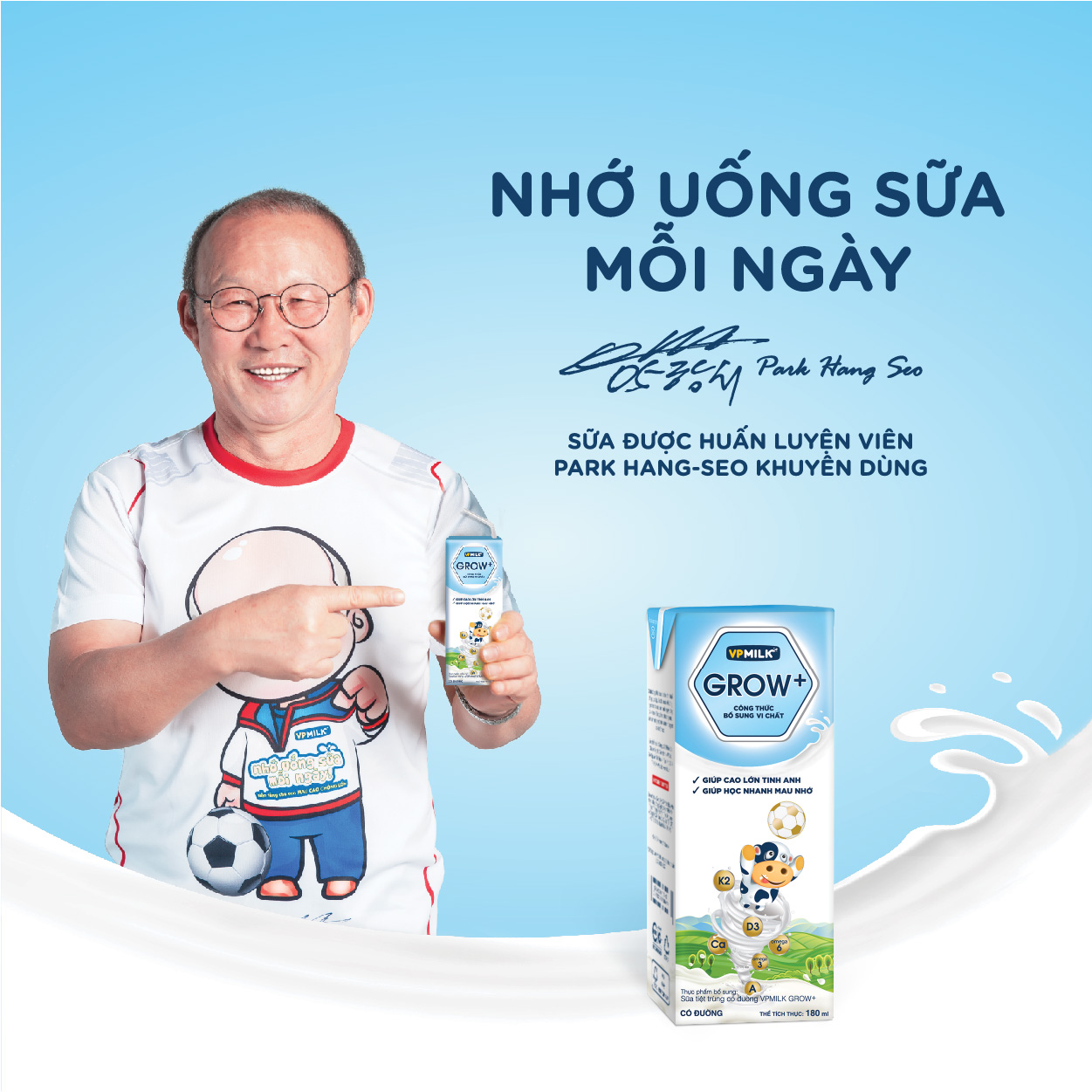 Sữa Tiệt Trùng Có Đường VPMilk Grow+ Hộp 180ml (Thùng 48 Hộp)