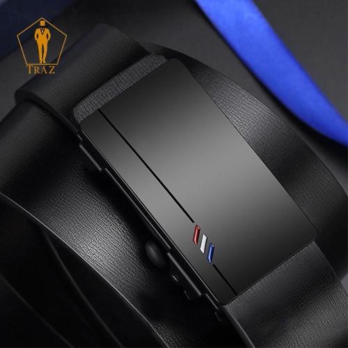 Thắt, Dây Nịt Lưng Nam TRAZ Da Cao Cấp Unisex, Khóa Tự Động Mạ Kim Sang Trọng