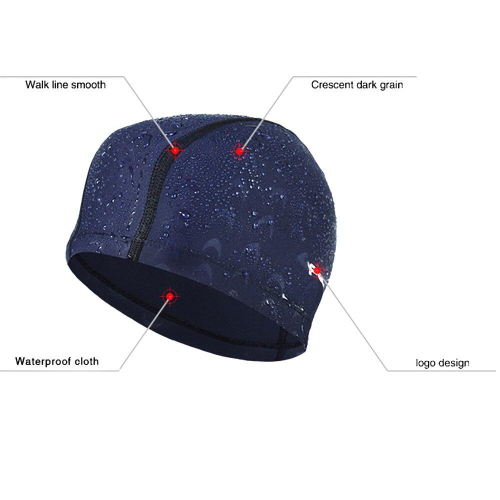 Elastic Waterproof Nylon Protect Ears Long Hair Sports Swim Pool Solid Hat Swimming Cap Free size for Men & Women