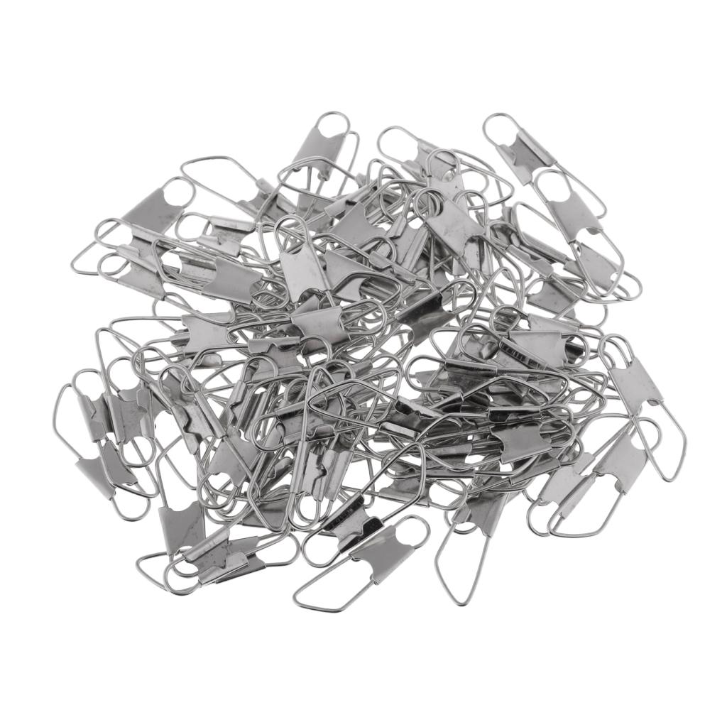 100Pcs Fishing Interlock Snap Safety Snap Fishing Swivels Snap 1.4x0.5cm