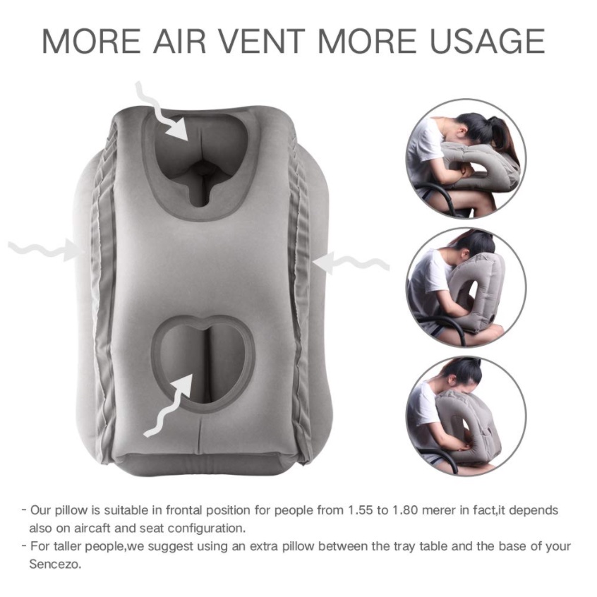 Gối ngủ Bơm Hơi du lịch văn phòng đa năng Air Pillow SGS Travel