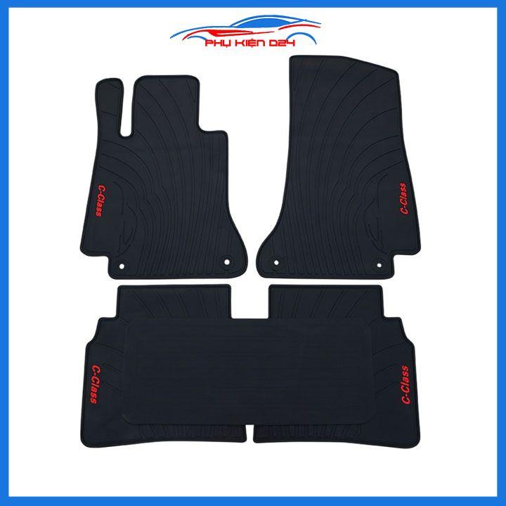 Thảm lót sàn ô tô cao su 3D Mercedes C-Class C200, C250, C300 không mùi, chống trơn trượt