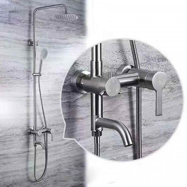 Sen cây tắm đứng nóng lạnh củ tròn lệch inox 304 Navier NV-805