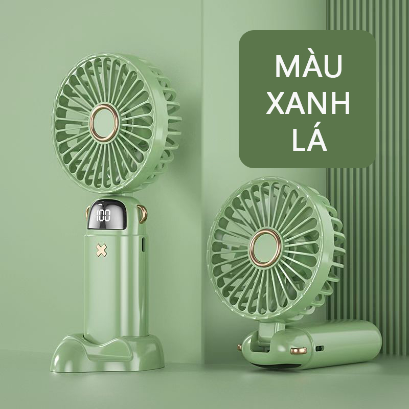 Quạt Mini Cầm Tay Du Lịch Có Màn Hình LED Sử Dụng Đến 24 Tiếng