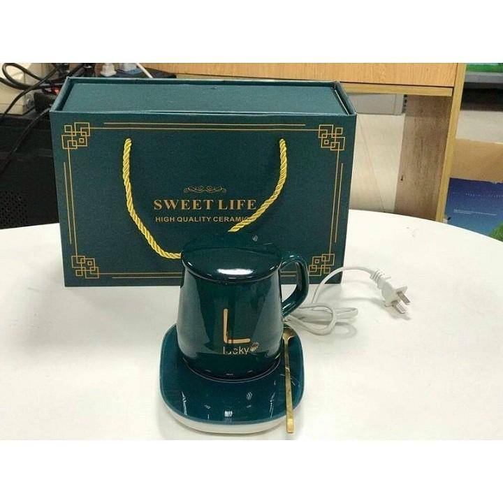 Cốc Sứ Hâm Nóng Kèm Đế Đện Thiết Kế Hiện Đại, Gọn Nhẹ, Dùng Để Hâm Sữa, Cà Phê, Hâm Trà, Tổ Yến