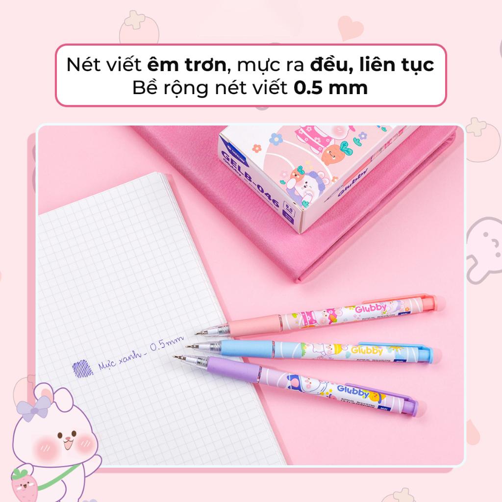 Bút Gel Glubby Butter 0.5 mm - Thiên Long GELB-046 - Mực Xanh - Thân Hồng