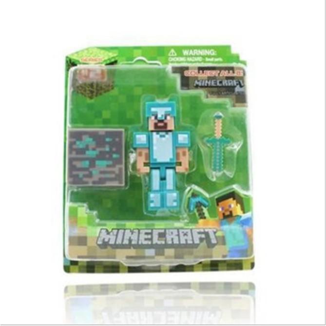 Mô hình minecraft steve giáp kim cương