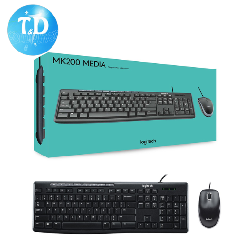 Bộ phím chuột có dây Logitech MK200 - Hàng chính hãng DGW phân phối