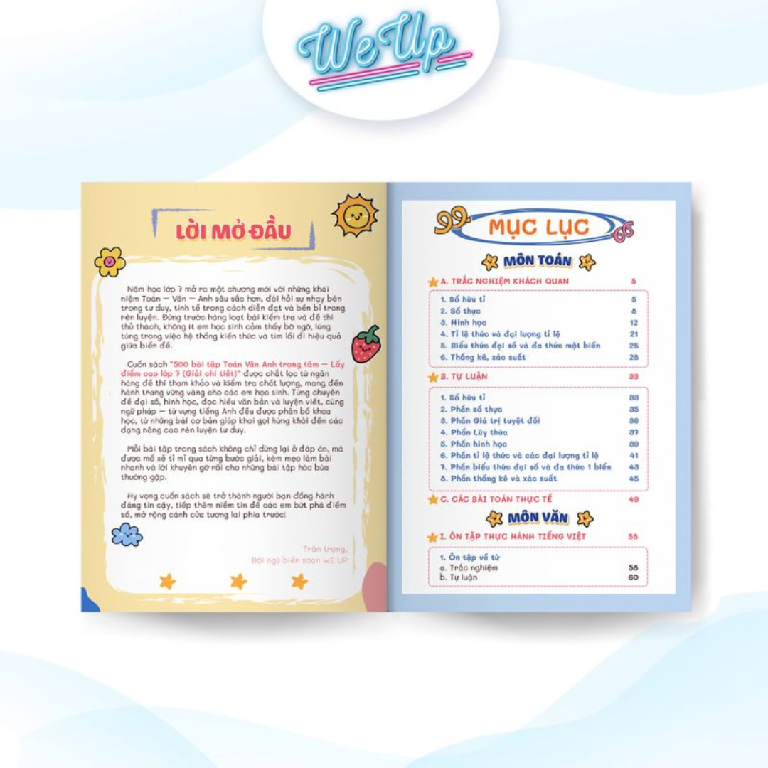 Combo 02 sách lớp 7: Sổ Mindmap 5 môn Toán Văn Anh Lí Hóa lớp 7 + 500 Bài tập Toán Văn Anh lớp 7