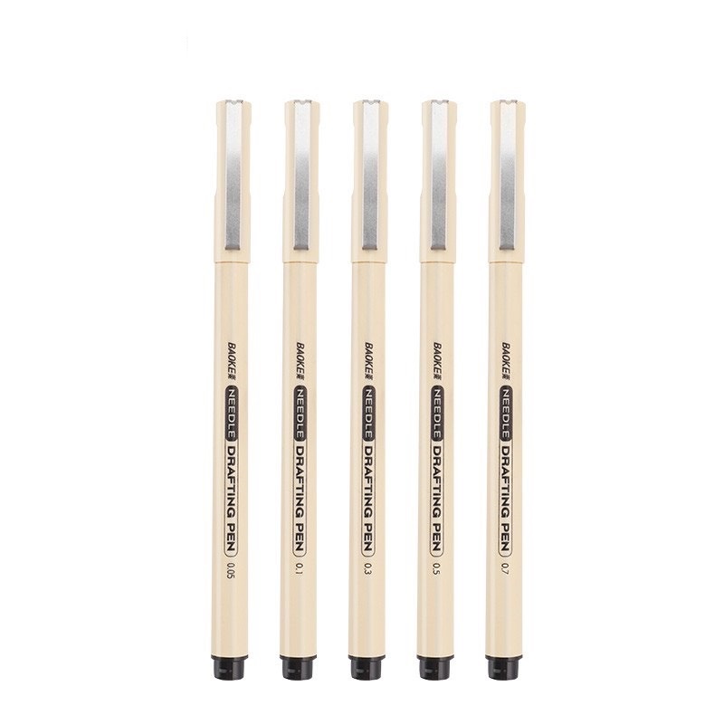 Set 5 bút kim số 5 Size ngòi Baoke A5 - mực đen (0.05, 0.1, 0.3, 0.5. 0.7mm)