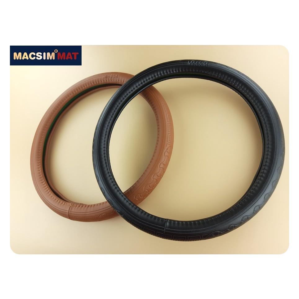 Bọc vô lăng cao cấp Macsim mã L620 mới chất liệu da thật - Khâu tay 100% size M màu nâu