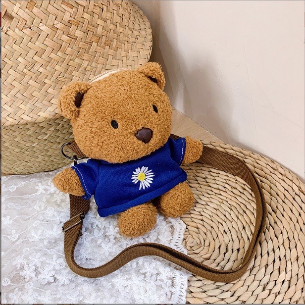 Túi Gấu TEDDY Hoa Cúc, Túi Gấu Bông Đeo Chéo Siêu Dễ Thương