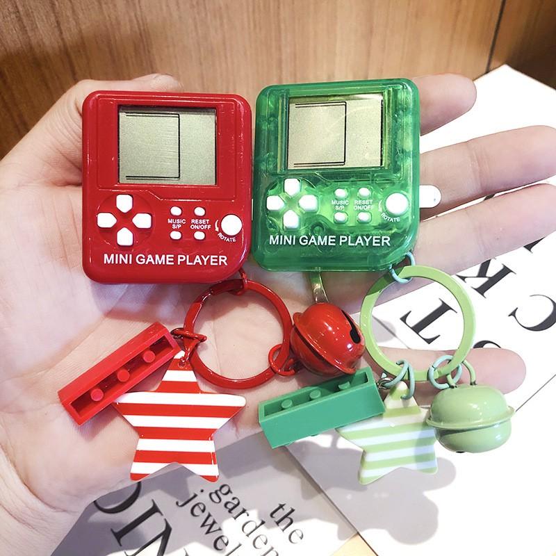 Móc Khoá Hình Máy Chơi Game Mini Siêu Cute Kèm Chuông Gió