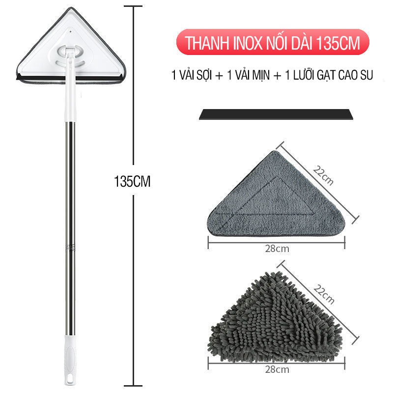 Cây lau trần nhà, chổi lau tường đa năng hình tam giác - Kitimop A3