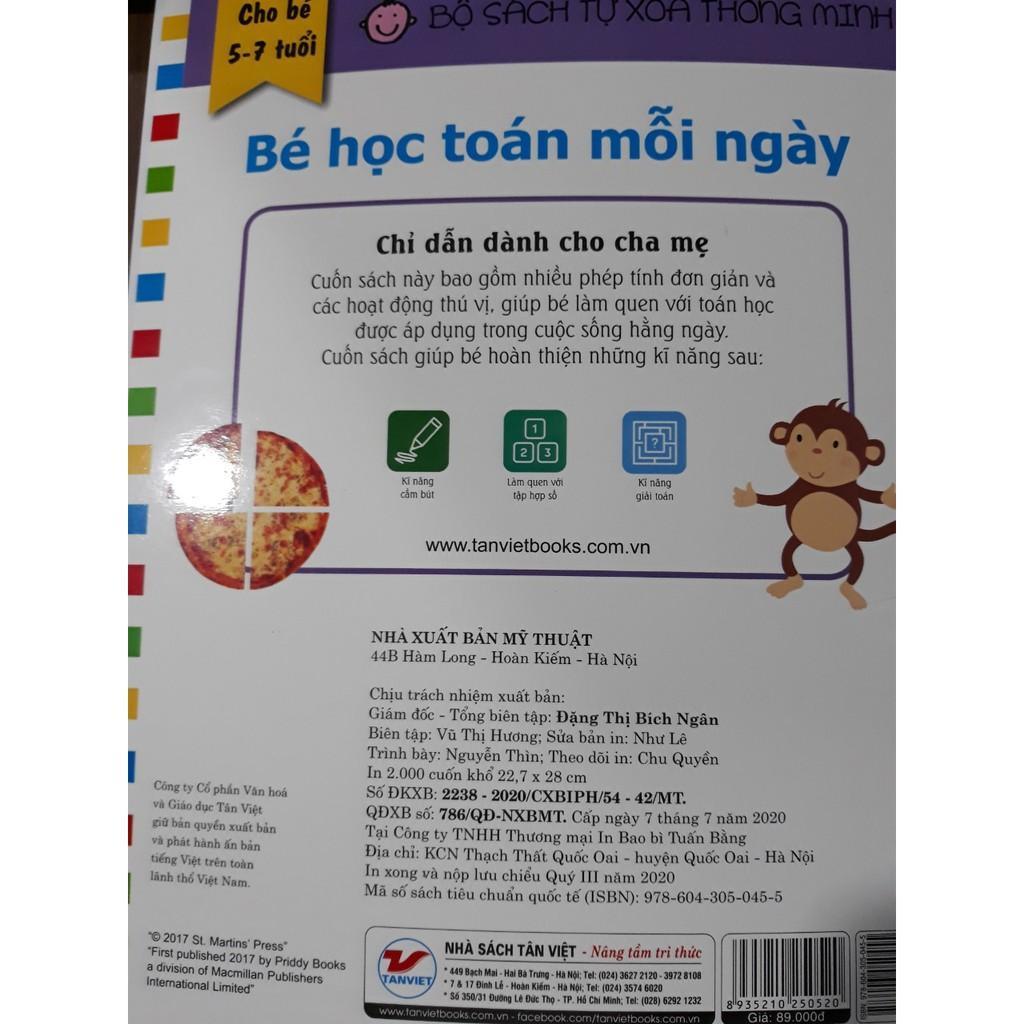 Sách - Bộ Sách Tự Xóa Thông Minh - Bé Học Toán Mỗi Ngày - Tân Việt Books