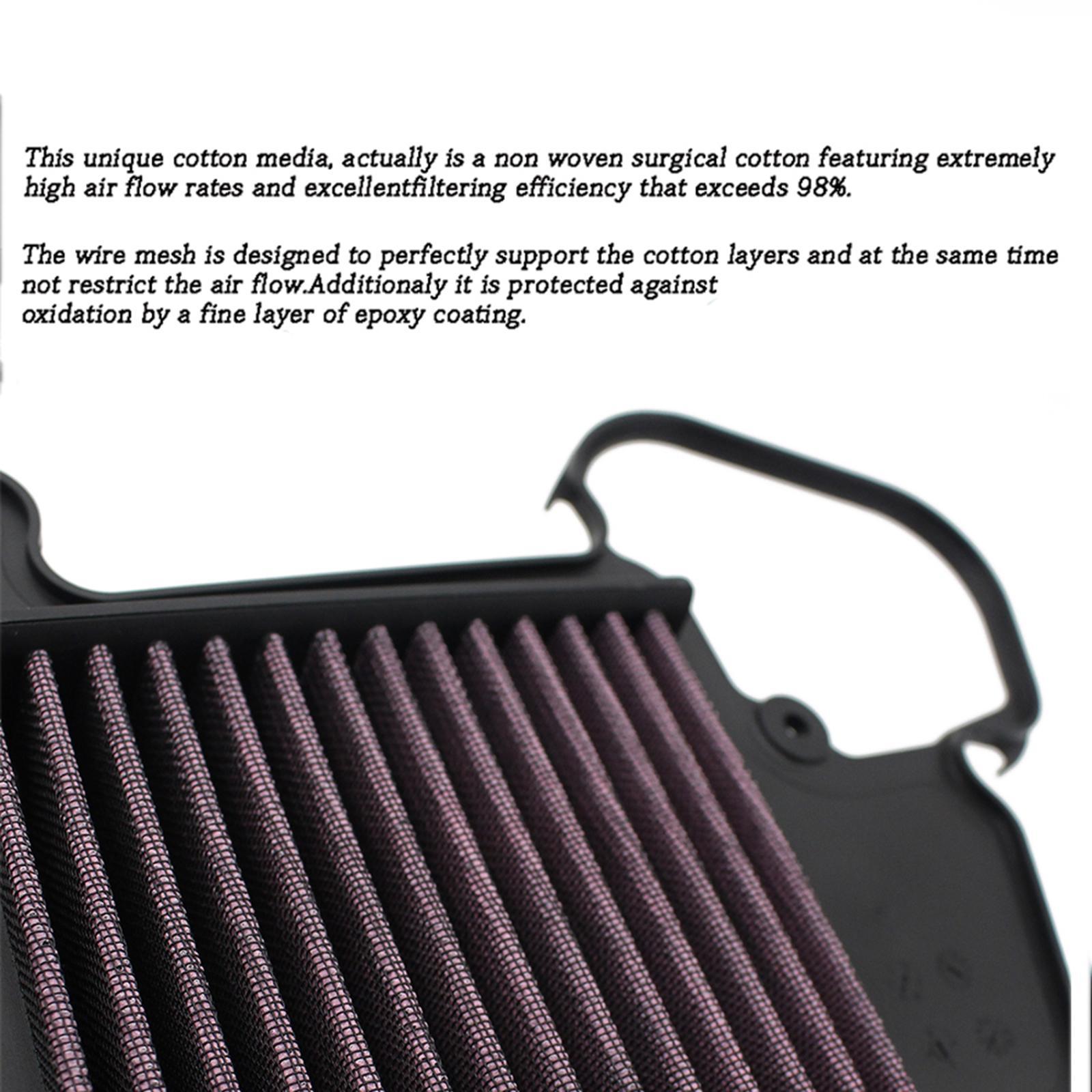 Motorcycle Air Intake Filter Cleaner Element, Accessory, Reusable, Durable Professional Easy Installation Easy to Use Easy to Clean Replacement