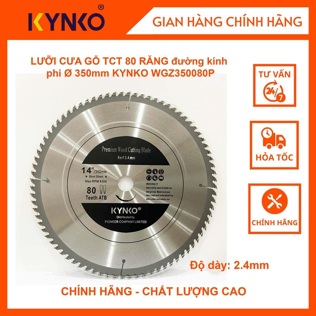 LƯỠI CƯA GỖ TCT 80 RĂNG đường kính phi Ø 350mm KYNKO WGZ350080P