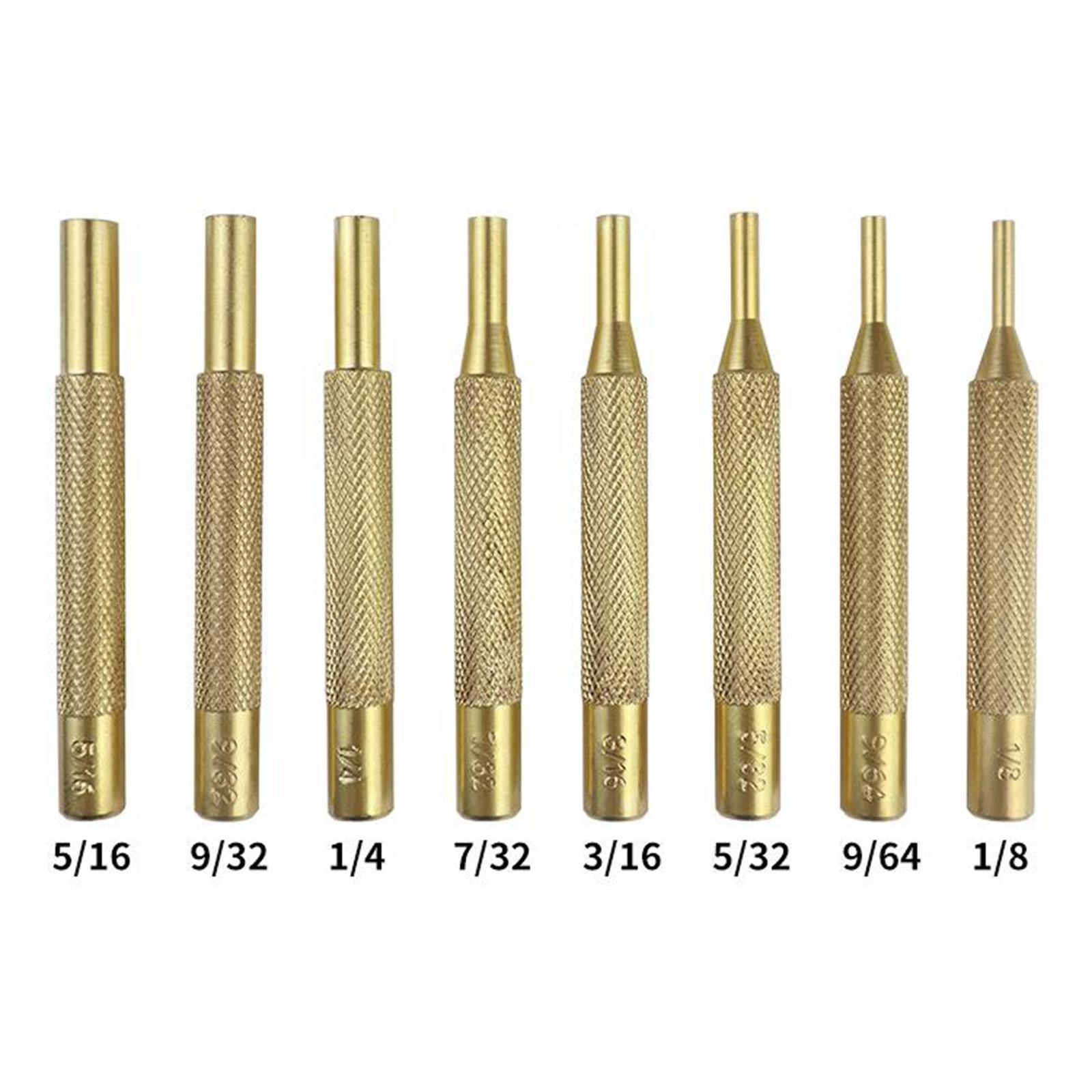 15 Pcs Brass Punch Set And Double-Sided Copper Hammer, Brass, Steel, Plastic Punches, Brass Center Punch Tool Kit for Armorers, Watch, Jewelry, Craft