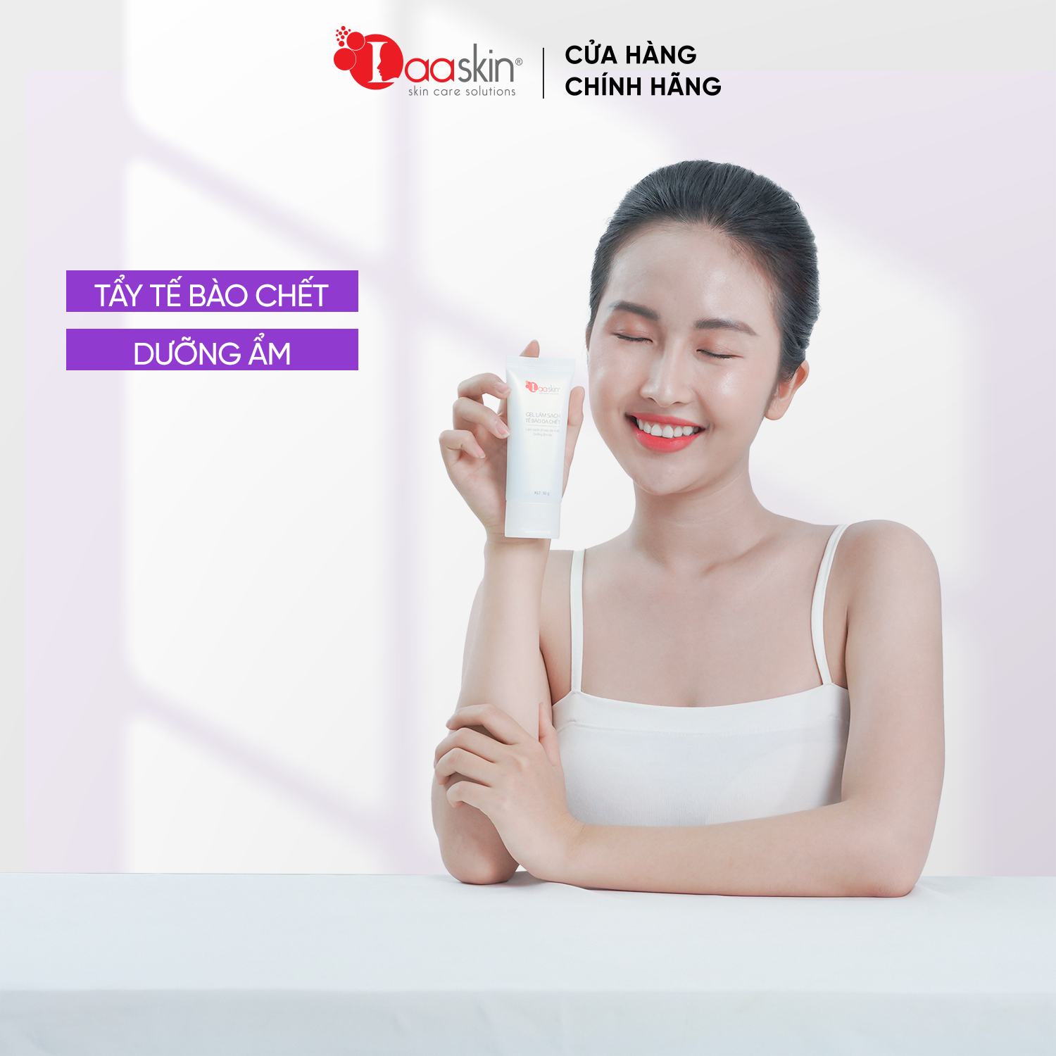 Gel làm sạch tẩy tế bào da chết và dưỡng ẩm da Laaskin 50g