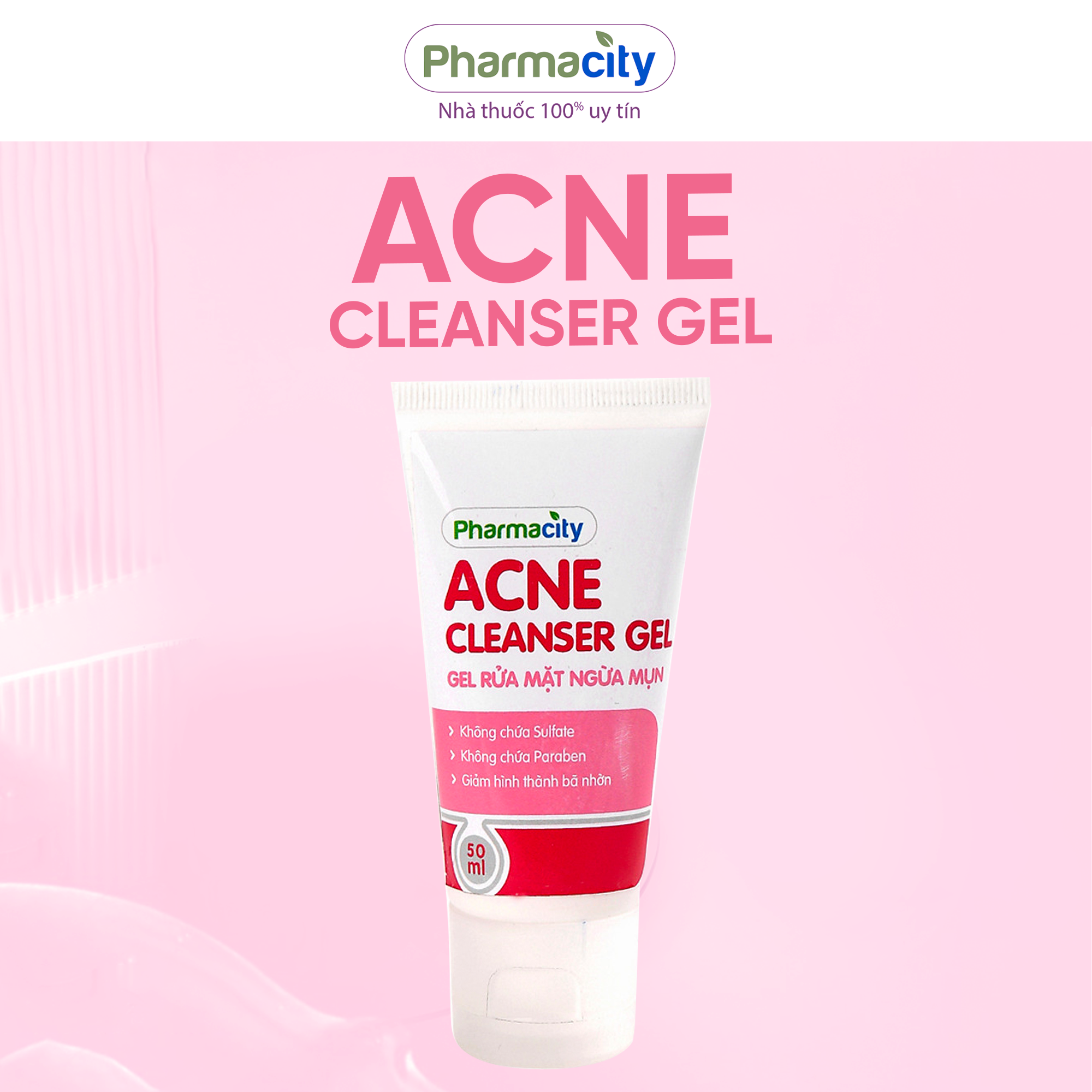 Gel rửa mặt ngừa mụn Pharmacity Acne Cleanser (50ml)