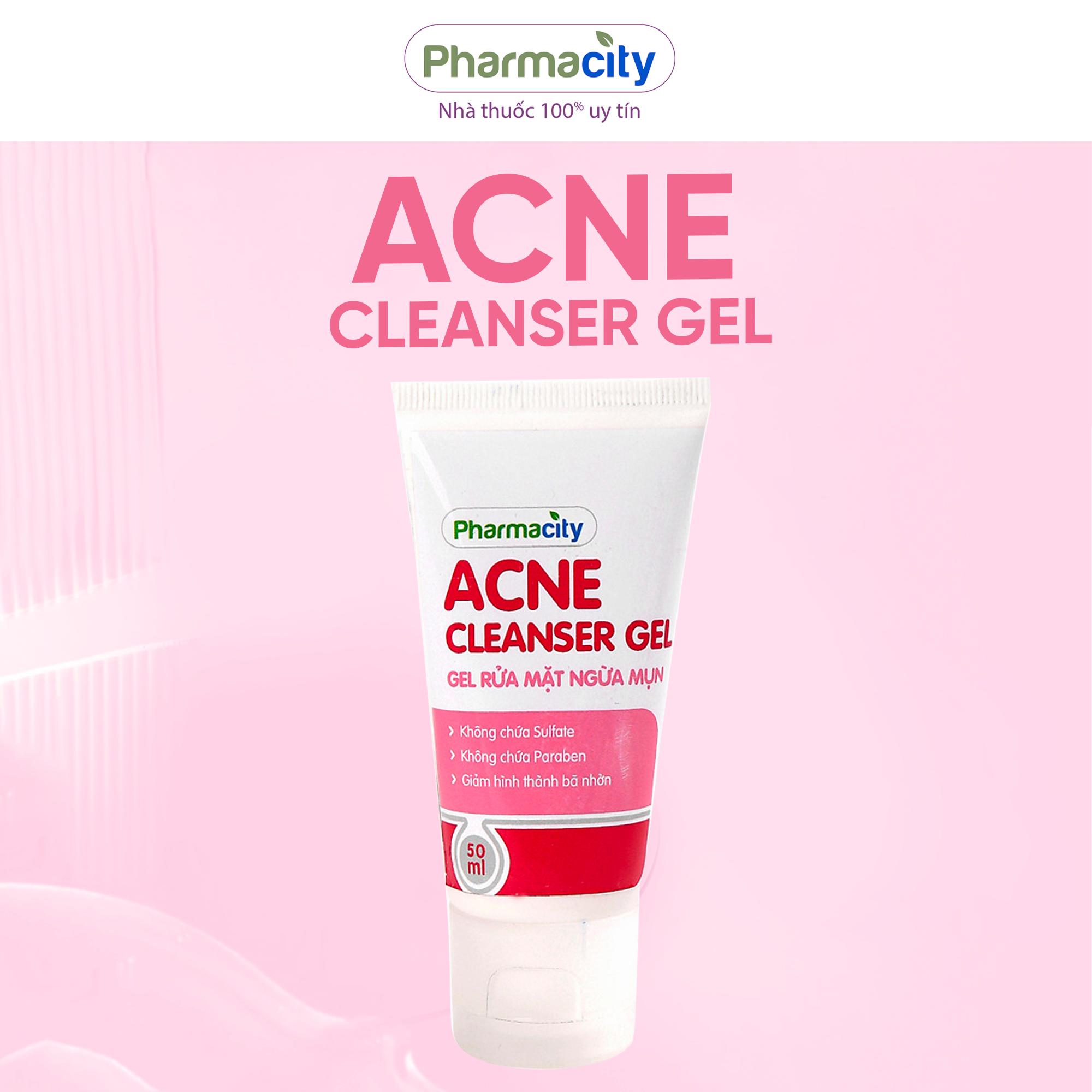 Gel rửa mặt ngừa mụn Pharmacity Acne Cleanser